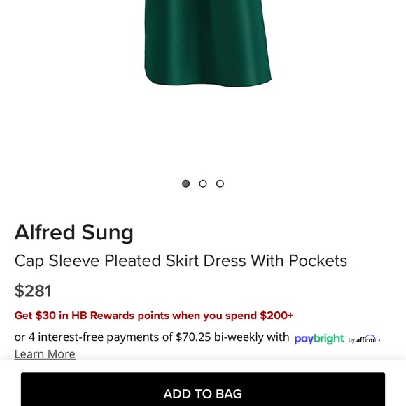 Alfred Sung - Green Satin Dress - cap sleeve pleat skirt - Size 2 - Picture 2 of 2